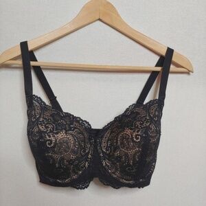 ThirdLove 24/7 Lace‎ Balconette Bra Tan Black 32F